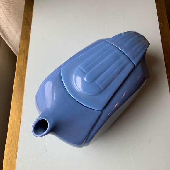 Art Deco Hall Pottery Pitcher Made For Westinghouse Vintage Delphinium Blue - Picture 2 of 5